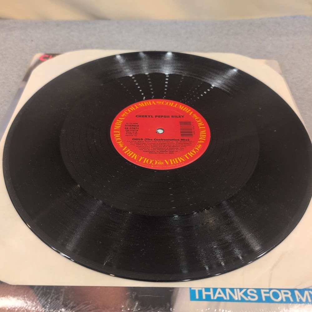 Cheryl Pepsii Riley Thanks For My Child 12" Vinyl Single 1988 Columbia 44 07871 - Picture 5 of 6